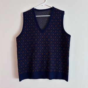 Navy and Brown Sweater Vest